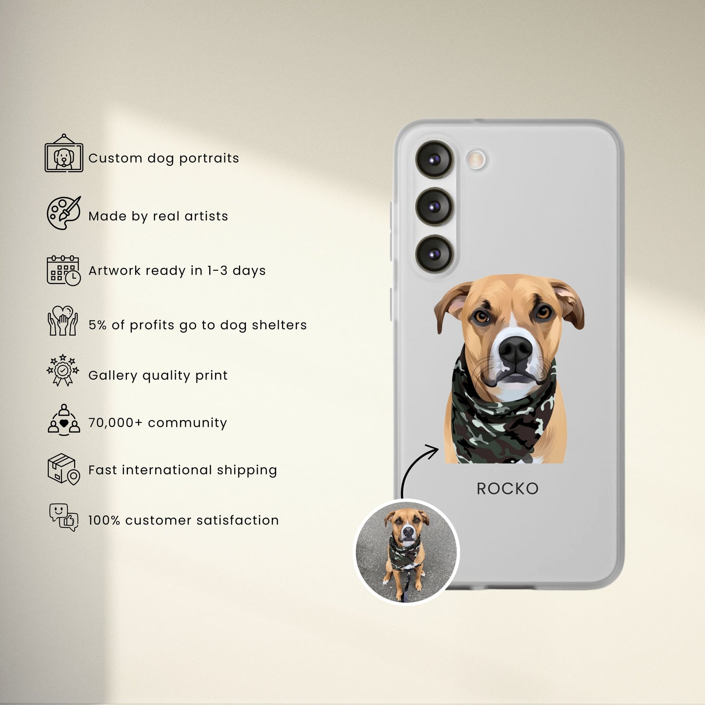Custom Modern Pet Samsung Phone Case - 3 Pets