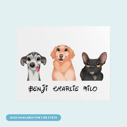 Custom Cartoon Poster - 3 Pet