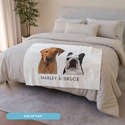 Custom Modern Pet Blanket - 2 Pets