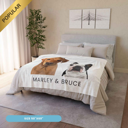Custom Modern Pet Blanket - 2 Pets