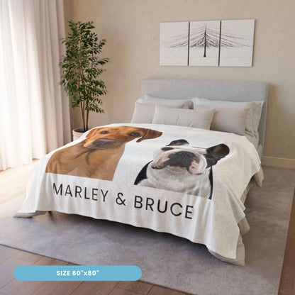 Custom Modern Pet Blanket - 2 Pets