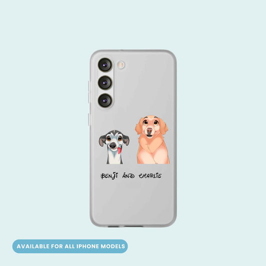 Custom Cartoon Pet Samsung Phone Case - 2 Pets