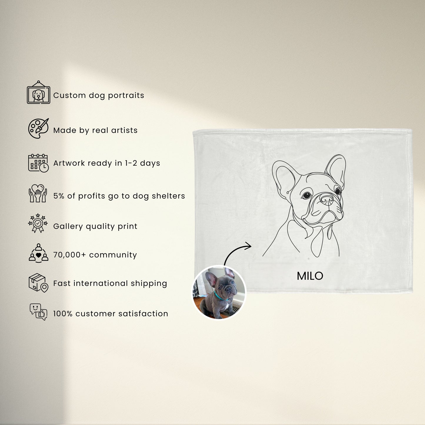 Custom Line Art Blanket
