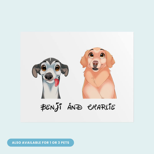 Custom Cartoon Poster - 2 Pet